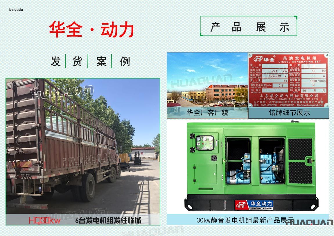 華全6臺30kw靜音發電機組于5月19日發往臨城