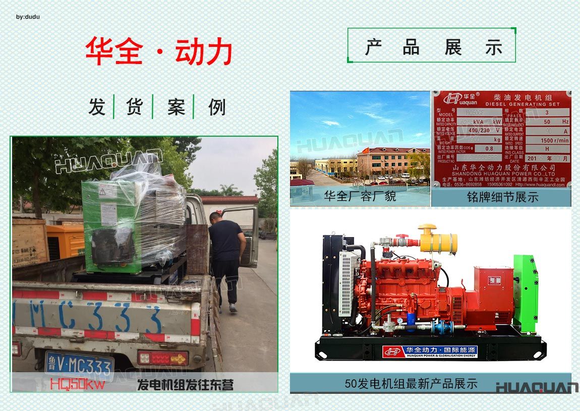 6月16日東營客戶在華全采購的50kw發(fā)電機組出廠